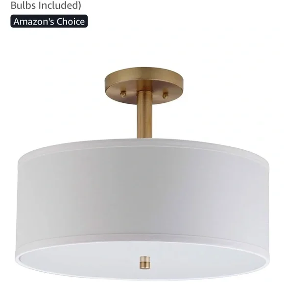 BRAND NEW IN BOX Safavieh Modern Gold and White Ceiling Light Fixture - Picture 4 of 7